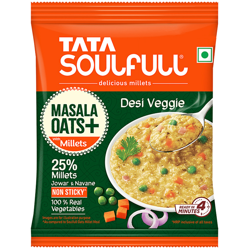 Tata Soulfull Masala Oats+ Desi Veggie 500g