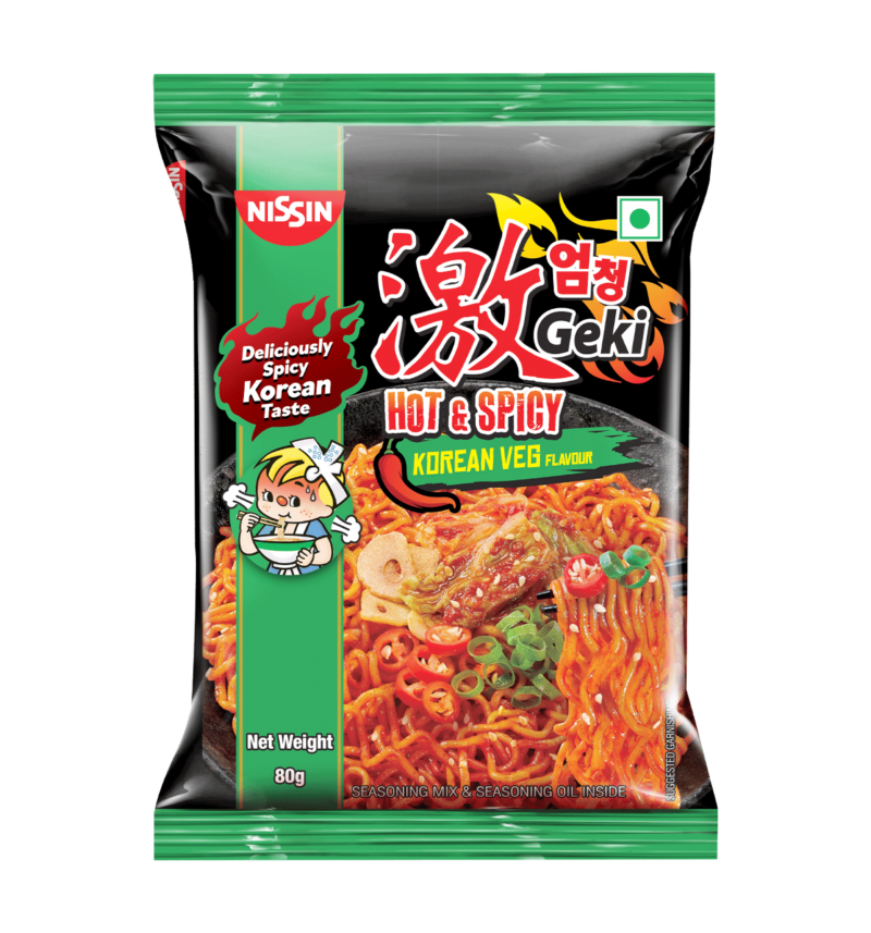 Nissin Hot & Spicy Korean Veg Geki Noodles 80g