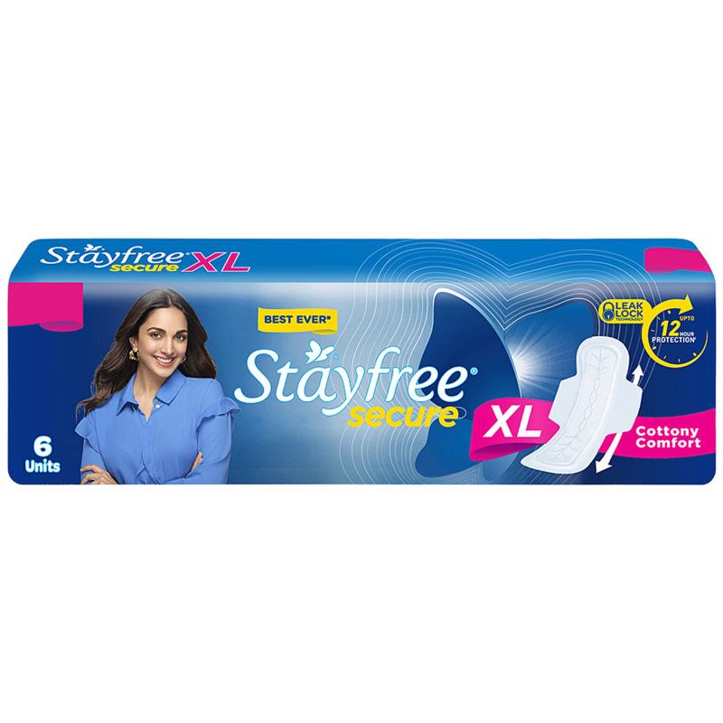 Stayfree Secure Xl Cottony Soft with Wings Sanatary Pad 6 pcs