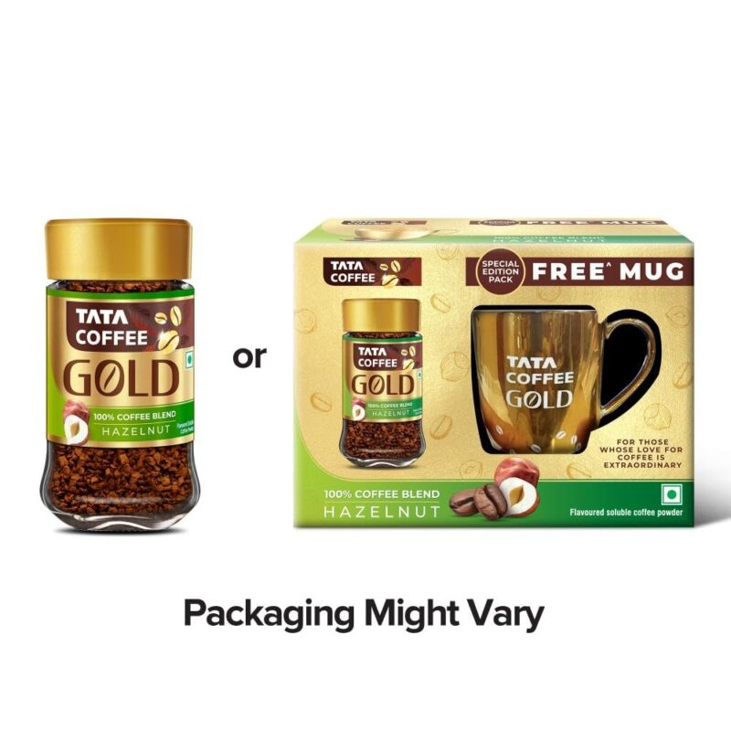 Tata Coffee Gold Hazelnut Flavoured Coffee 50g Jar With Free Mug