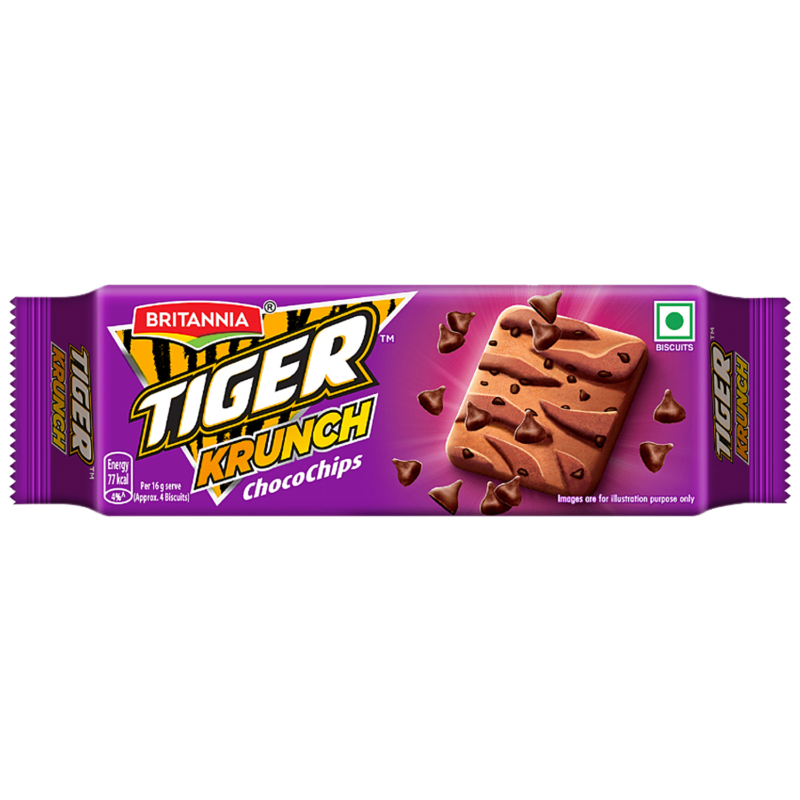 Britannia Tiger Krunch Chocochips Biscuits 63g