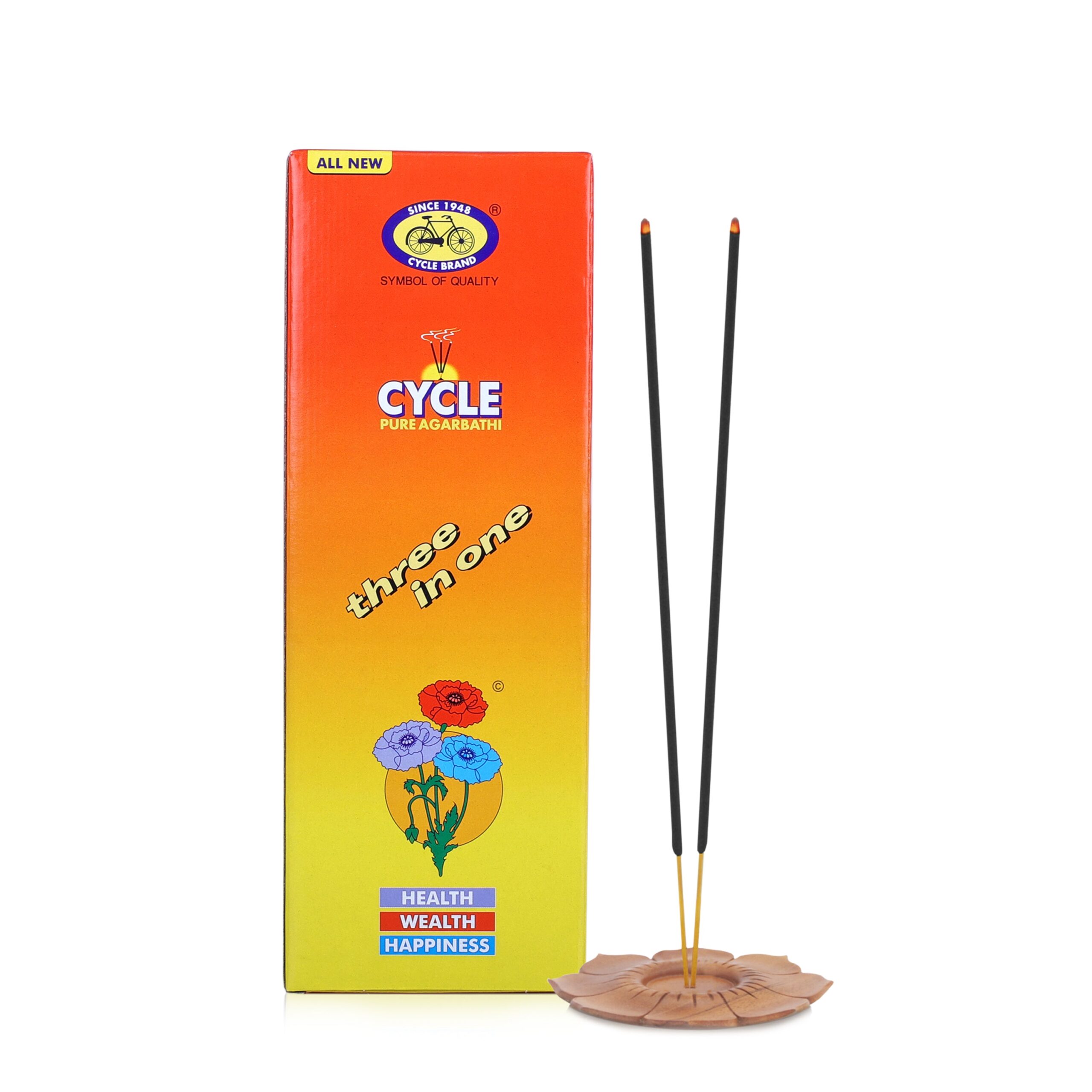 Cycle Pure Three in One Agarbatti with 3 Signature Fragrances 100g