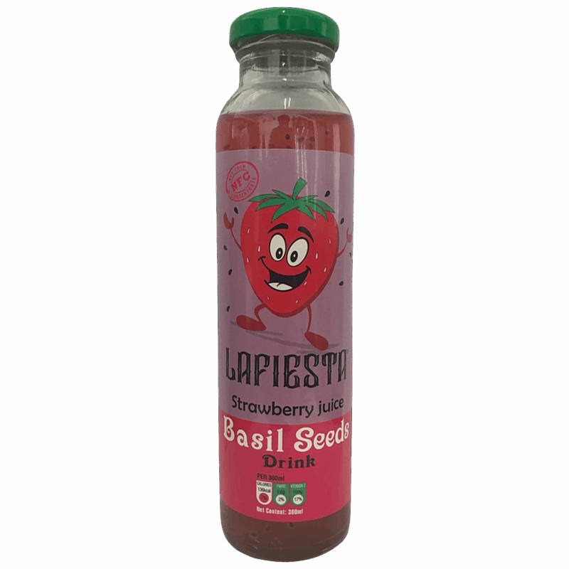 Lafiesta Strawberry Juice Basil Seeds Drink 300 ml