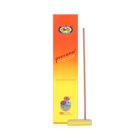 Prerna Three in One Bambooless Incense Dhoop 40 Sticks +Free Match Box+ 1 Holder