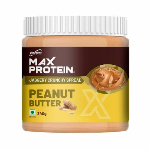 RiteBite Max Protein Peanut Butter Jaggery Crunchy Spread 340g