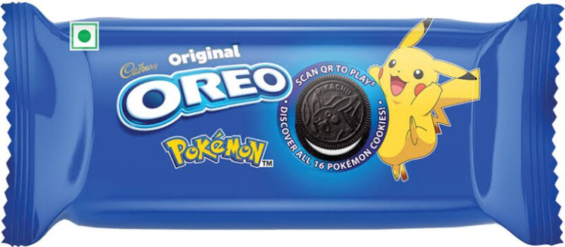Cadbury Oreo Pokemon Vanilla Flavour Cream Sandwich Biscuit 108.55g